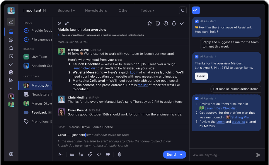 Shortwave app on Desktop