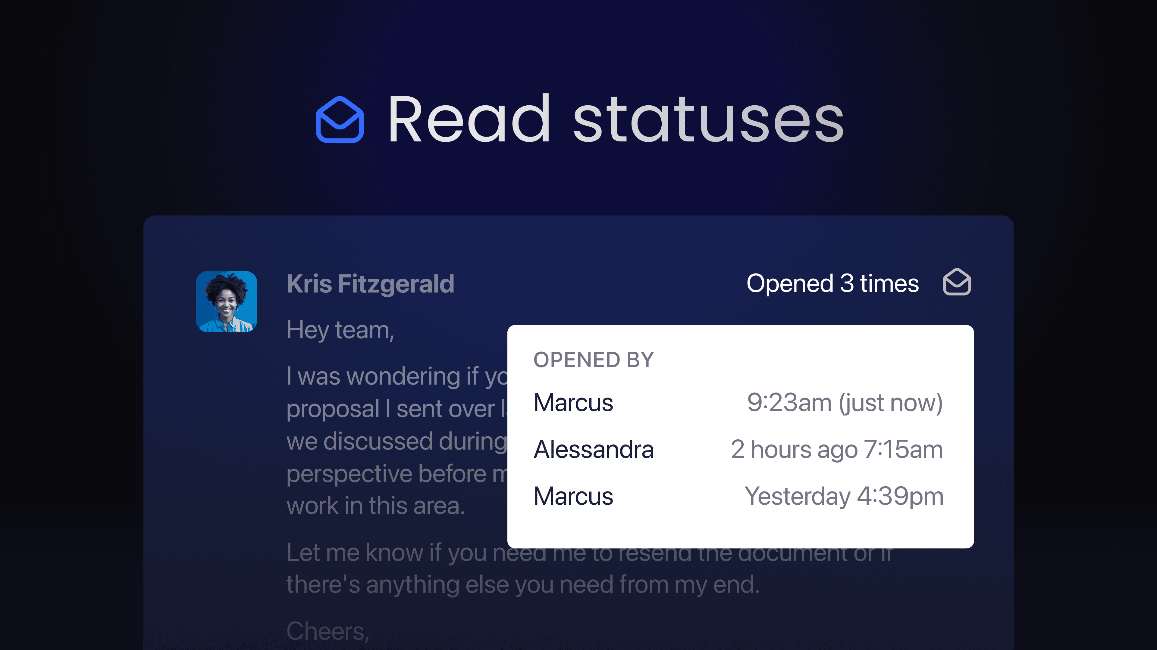 An email with a read status showing it's been opened